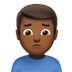 🙍🏾‍♂️ man frowning: medium-dark skin tone display on Apple